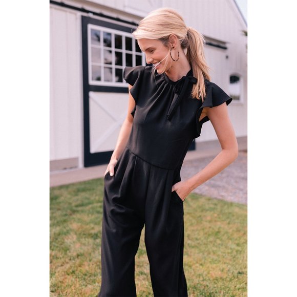 gal meets glam black jumpsuit